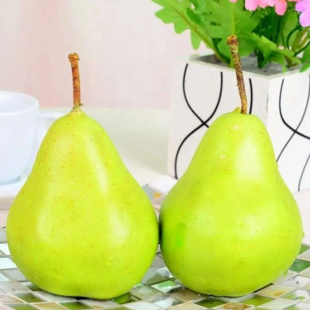 4 лучшие искусственные зеленые груши декоративные Fruit 4x3 дюймов|Искусственные