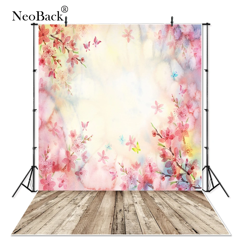 

Тонкий Виниловый фон для фотосъемки с изображением розовых цветочных лепестков деревянного пола для детской студийной портретной фотосъе...