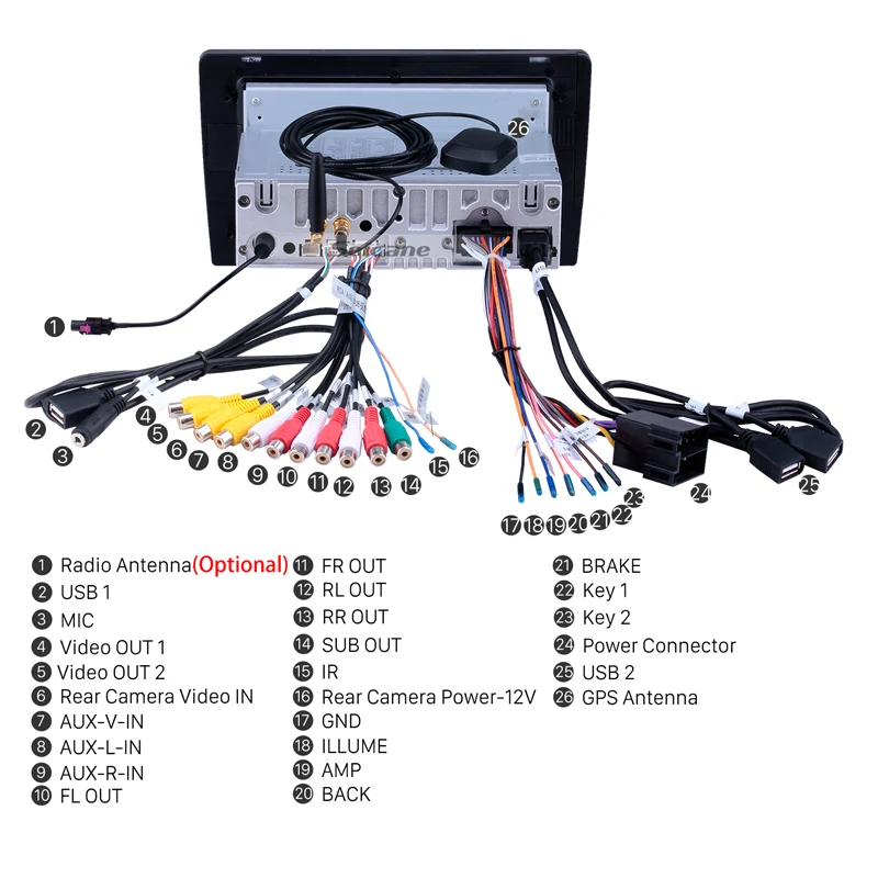 Универсальный Автомобильный мультимедийный плеер Seicane Android 10 0 IPS 1 дюйма один Din