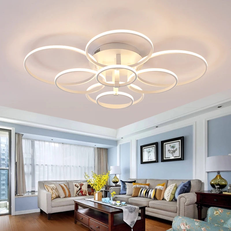 Lightchord Round Ring Lamp Living Room Dome Changing LED Office Fixtures Modern Bedroom Lighting Plafon Home Interior | Лампы и