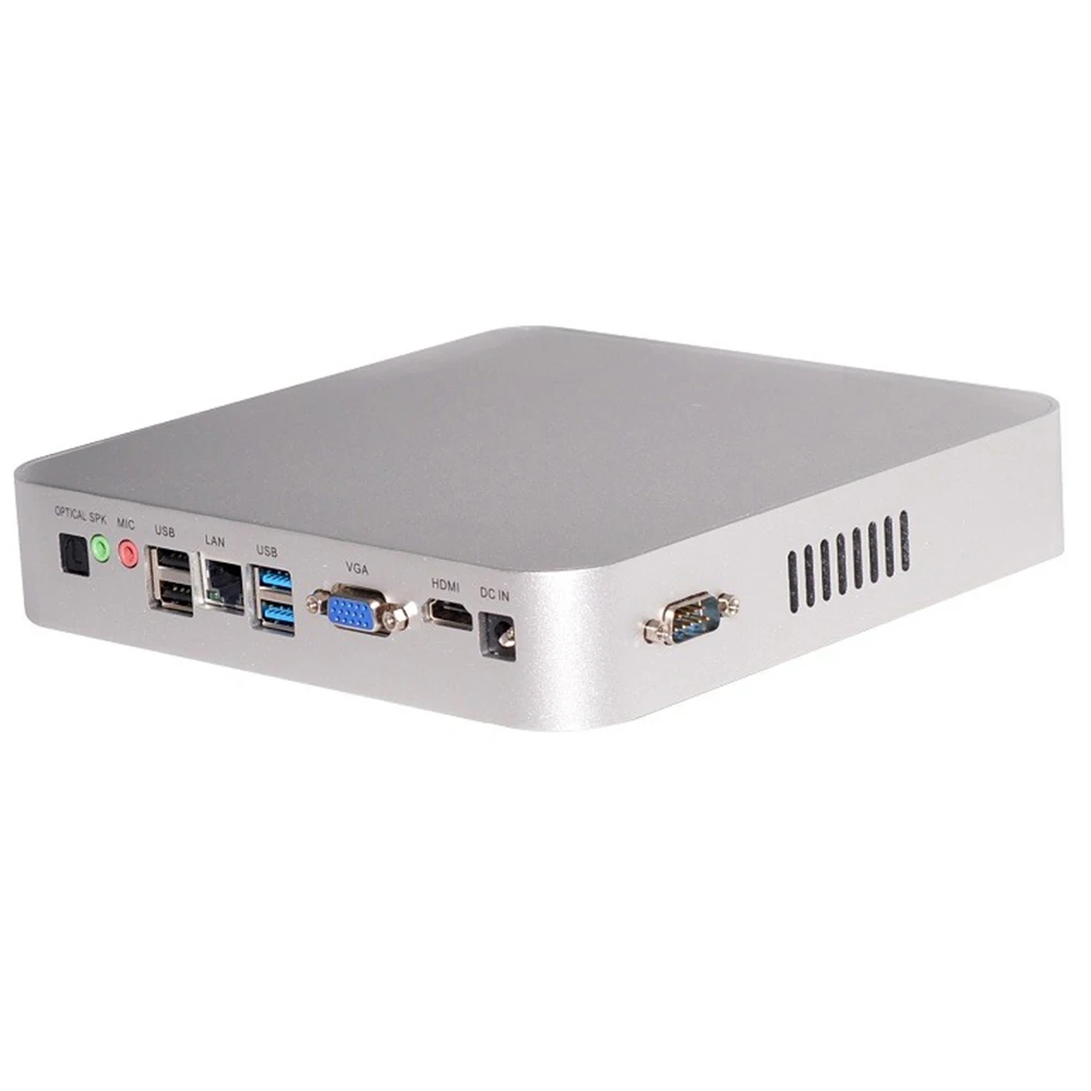 Безвентиляторный мини ПК Intel Celeron N3150 Windows 10/Ubuntu серебристый [HUNSN BM06L]