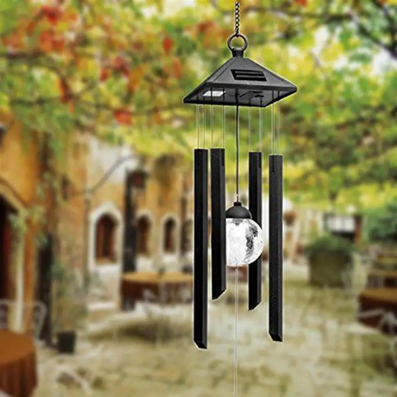 WINOMO на солнечных батареях изменение цвета LED Windchime открытый сад металлический