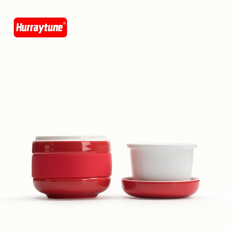 Hurraytune МИНИ-НАБОР ДЛЯ ЗАВАРИВАНИЯ И ХРАНЕНИЯ ЧАЯ. БАНОЧКА ЧАШКА С КЕРАМИЧЕСКИМ