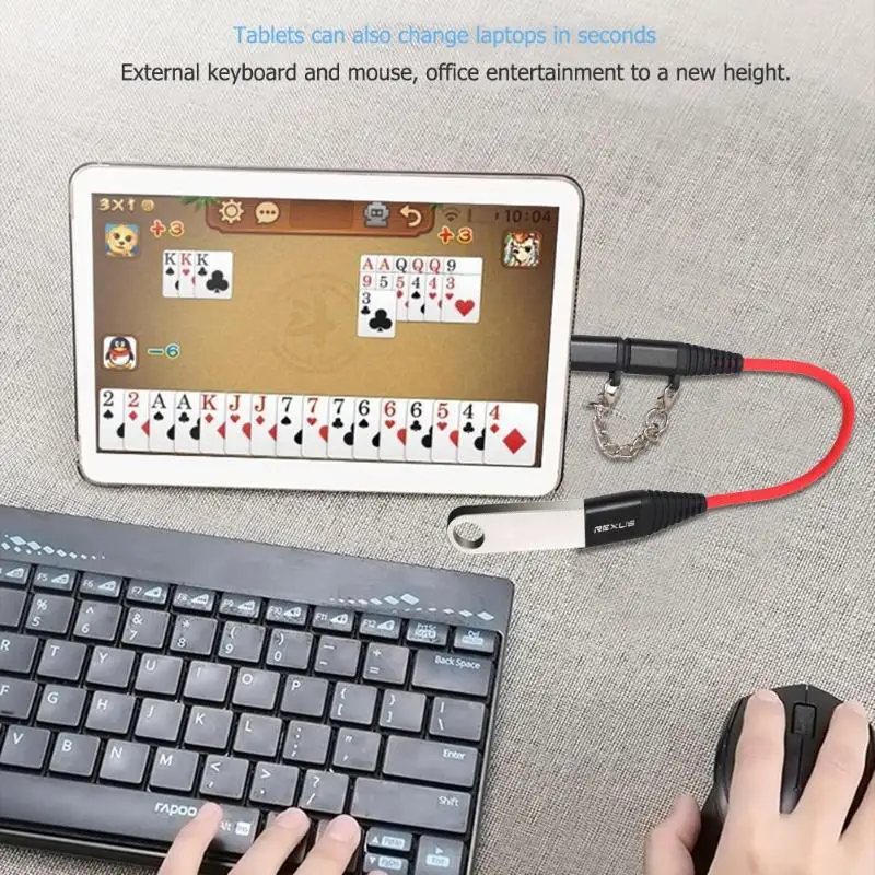 Кабель переходник ALLOYSEED 2 в 1 со штекером Type C + Micro USB на гнездо 0 OTG для
