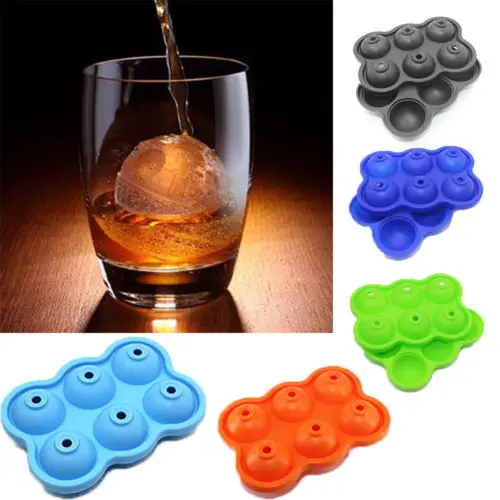 US Silicone Whiskey Ice Cube Ball Maker Mold Sphere Mould Party Bar Tray Round | Дом и сад