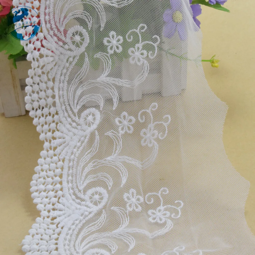 13cm width Cotton embroid lace sewing ribbon guipure trims or fabric warp knitting DIY dolls Accessories wedding lace#3878 | Дом и сад