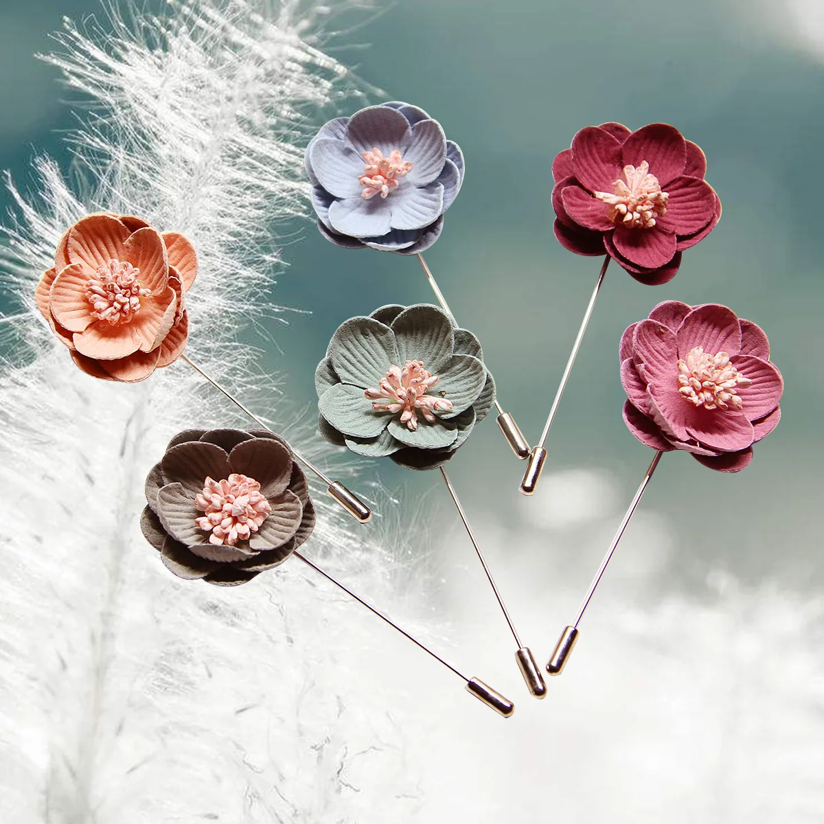 6 шт./упак. Модная ретро Нежная мужская брошь цветок на лацкан ювелирные изделия