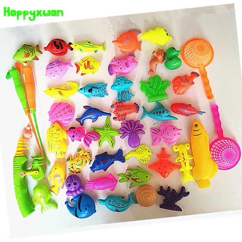 Happyxuan 45 шт. набор пластиковые магнитные игрушки для рыбалки игра Дети 3 полюса 2