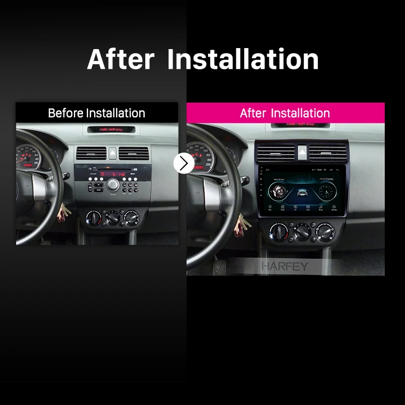 Harfey 10 1 дюймовый автомобильный GPS радиоприемник для 2005 2006 2007 2008 2010 Suzuki Swift Android 8