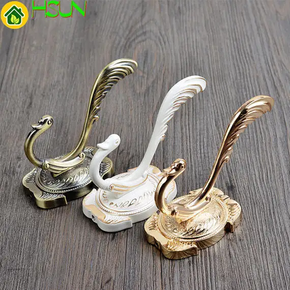 

Chic Colthes Hangers Bronze White Gold Decorative Hooks Rare Cottage Wall Hooks Coat Hangers Hook Curtain Tie Backs