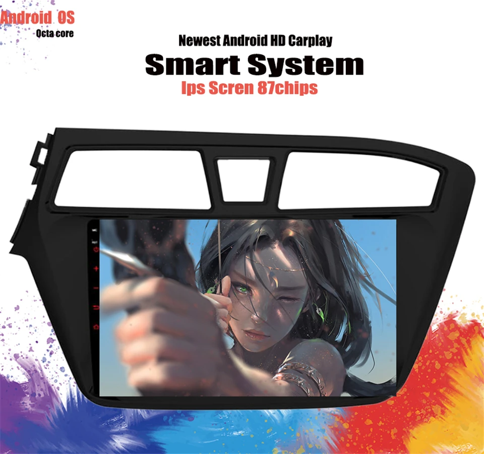 Android 10 0 HD 1024*600 радио Автомобильный мультимедийный плеер для 2014 2015 HYUNDAI I20 GPS
