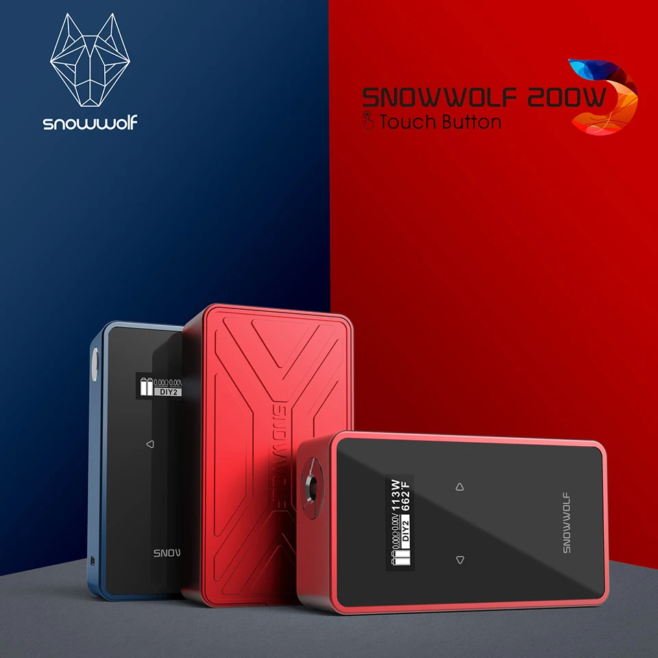 Новейший оригинальный бокс мод Snowwolf 200w c подходит для аккумулятора 18650 Touch Sreen Vape Box