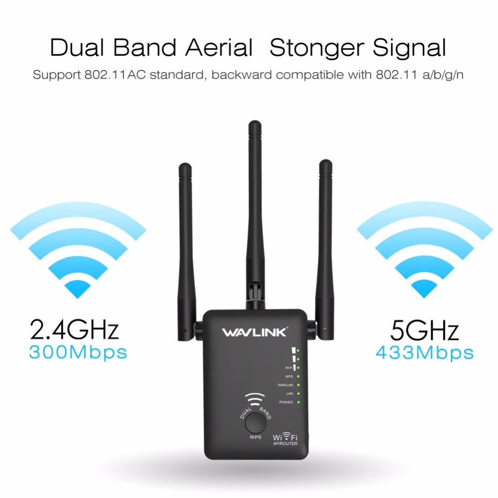 750 Мбит/с 5 ГГц 2 4 беспроводной Wifi удлинитель Ретранслятор маршрутизатор сетевой