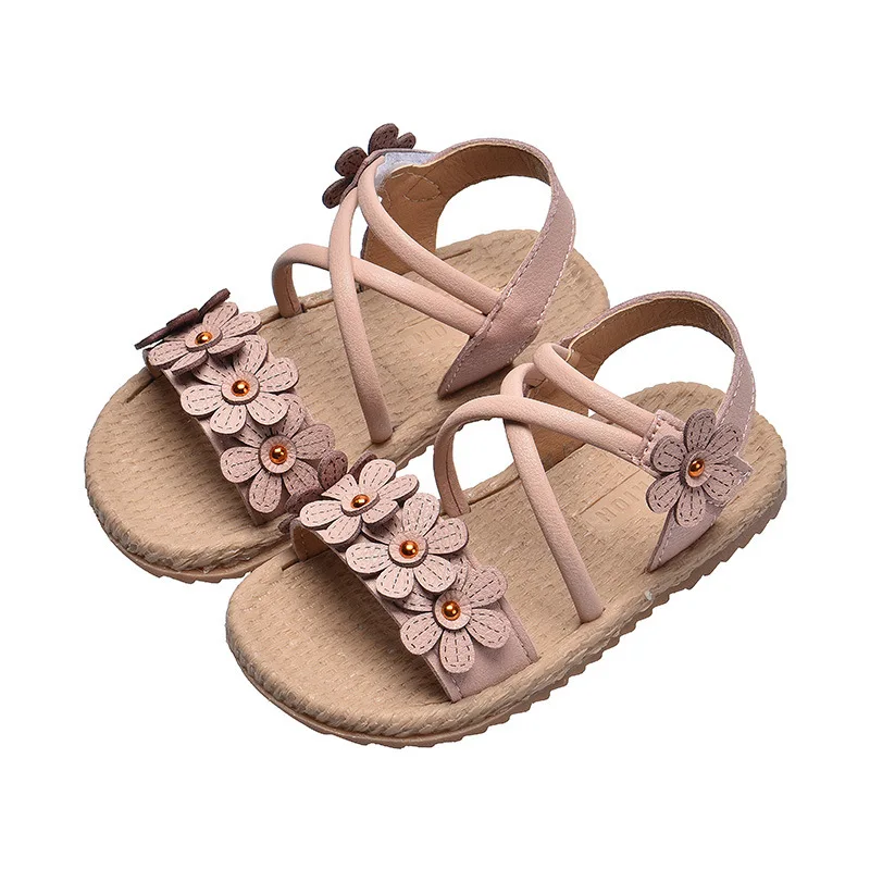

Girls summer flowers sandals 2019 new open toe beach casual shoes soft princess shoes