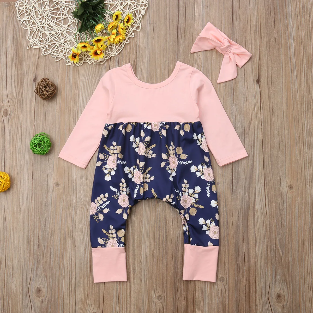 Комбинезон для маленьких девочек хлопковый Детский комбинезон на молнии с