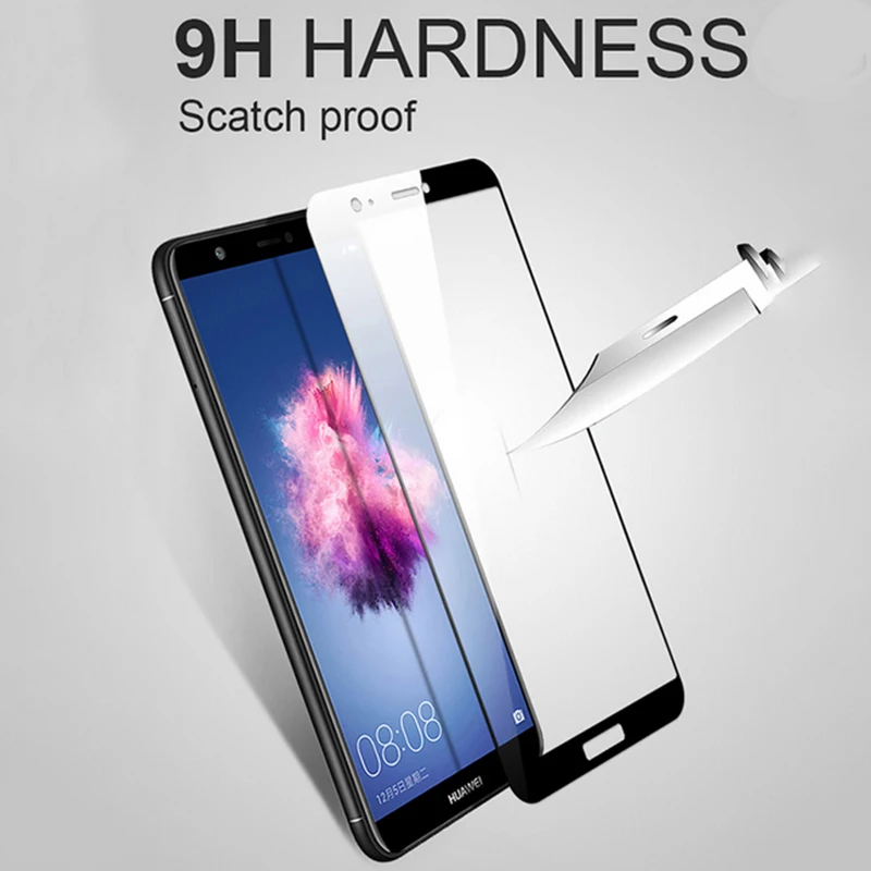 3D Черно-белое закаленное стекло для Huawei P Smart Dual SIM PSmart 9H полное покрытие защитная