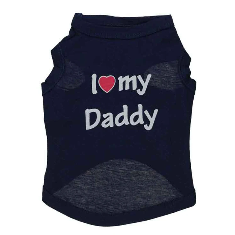 Модный жилет из полиэстера с надписью Love DAD Small Dog весенне летняя одежда для щенков