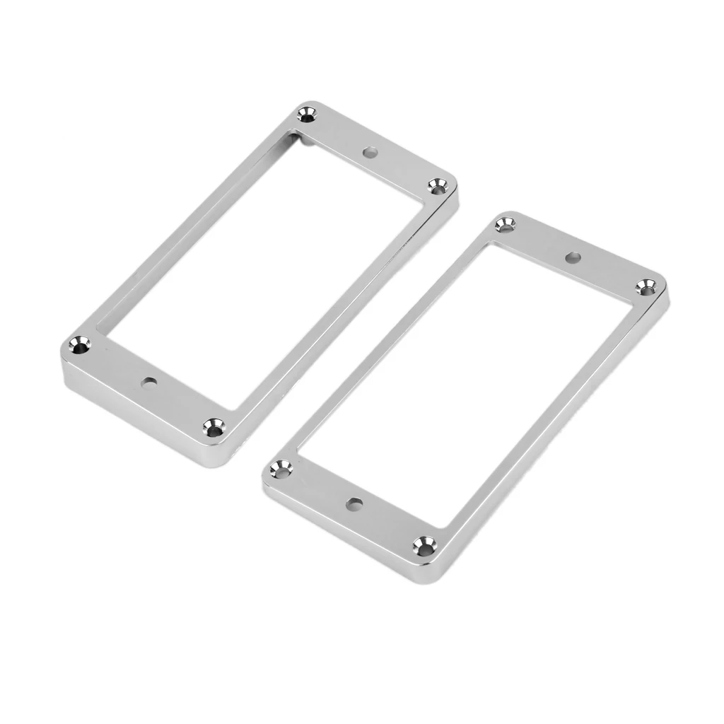 

2Pcs ABS Plastic Flat Humbucker Pickup Mounting Ring Chrome Plated For Electric Guitar