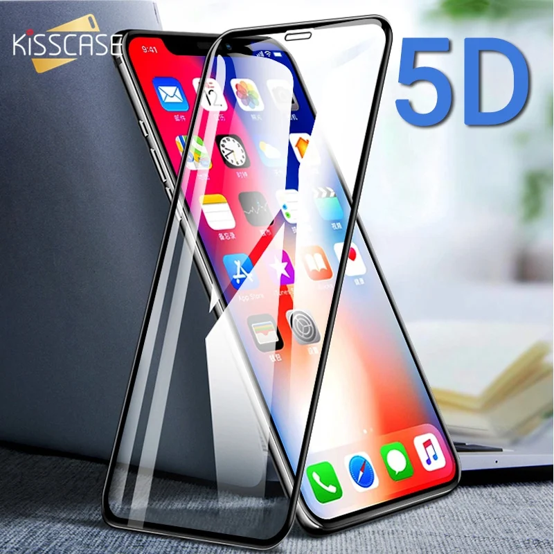 KISSCASE 5D закаленное стекло для iPhone X XS XR Max ультратонкий протектор экрана 6 6S 7 8 Plus