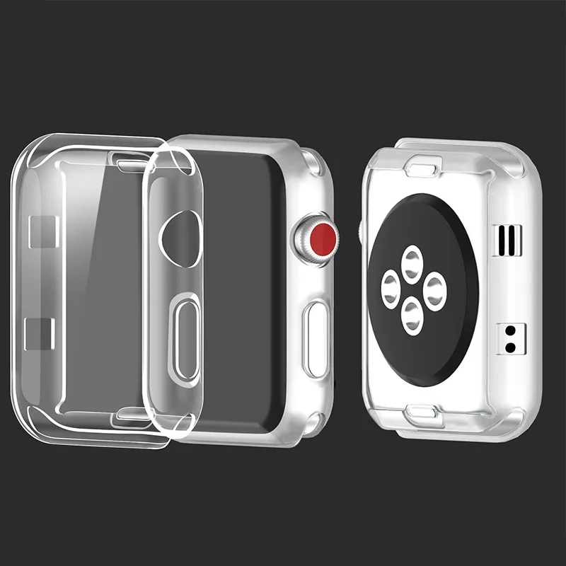 Силиконовый мягкий чехол для Apple Watch series 4/3/2/1 44 мм 40 защитные чехлы из ТПУ s forIWatch с
