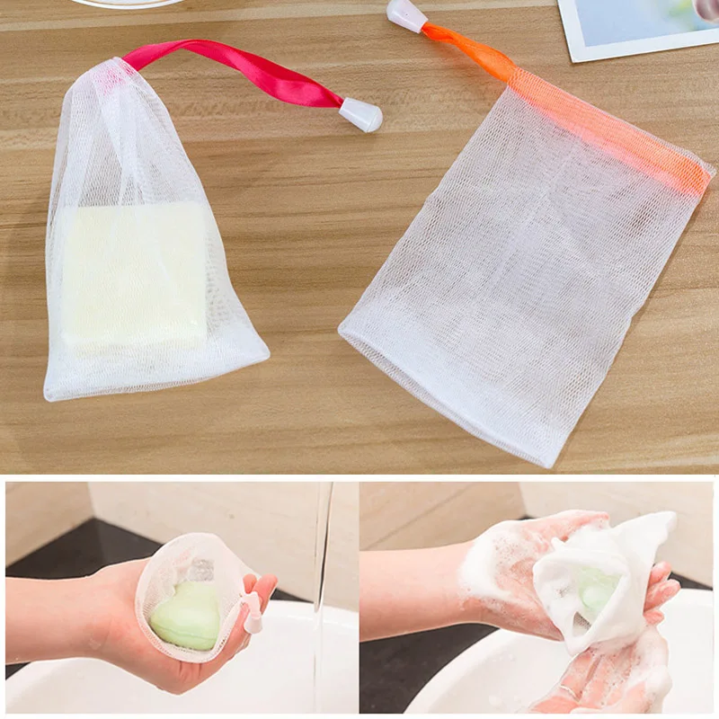 

Mesh Net Home Bathroom Products Hanging Nylon Bathe Cleaning Gloves Bubble Bags Soap Mesh Bag Bath Soap Net Foaming Cleaning