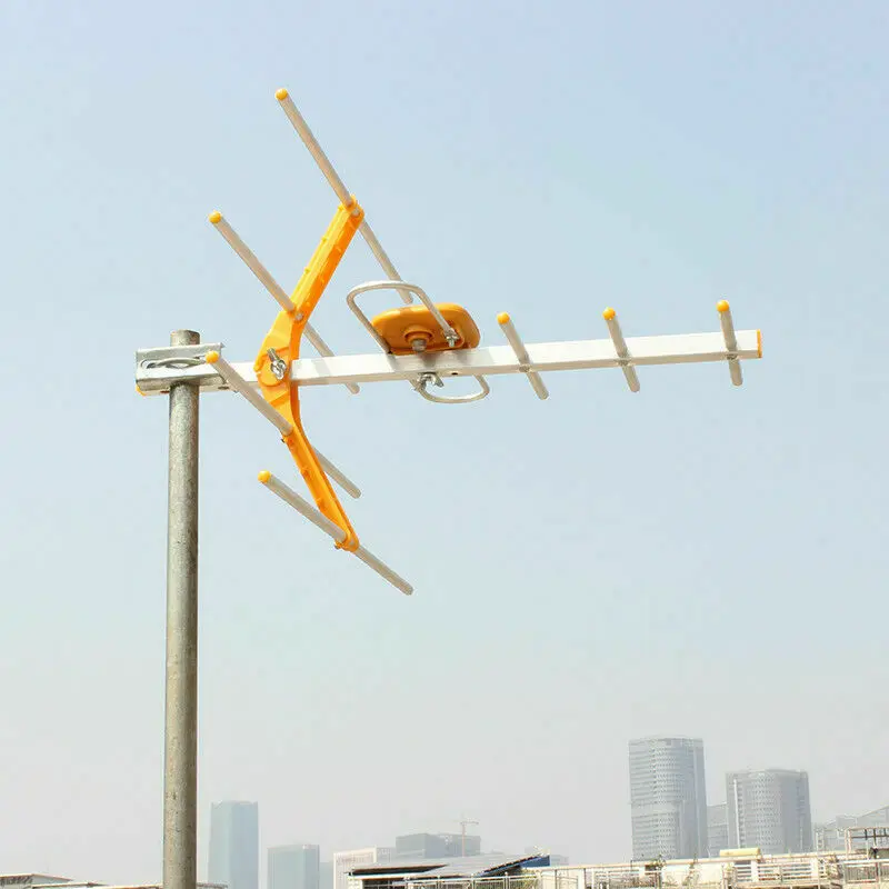 Уличная Антенна Yagi 8 с усилением на 100 миль дальность действия 15 дБ UHF/VHF/FM HDTV Лидер