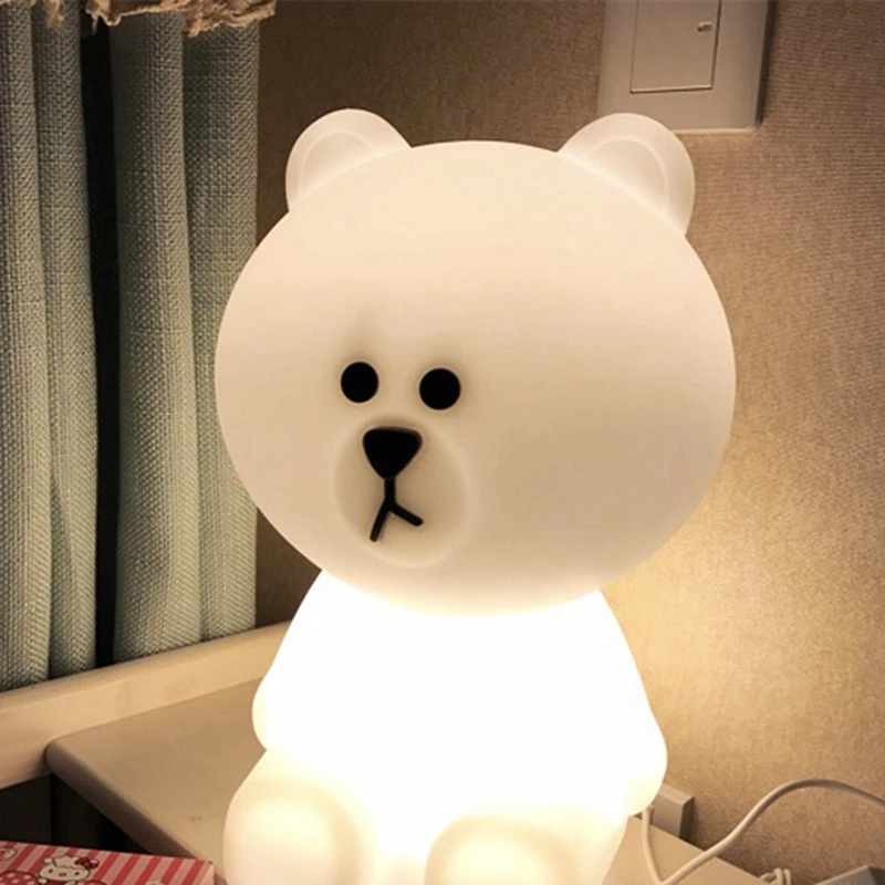 Brown Bear Cute Lamp Led Children'S Night Light Table Creative Fixtures For The Baby Kids Room(Eu Plug) | Лампы и освещение