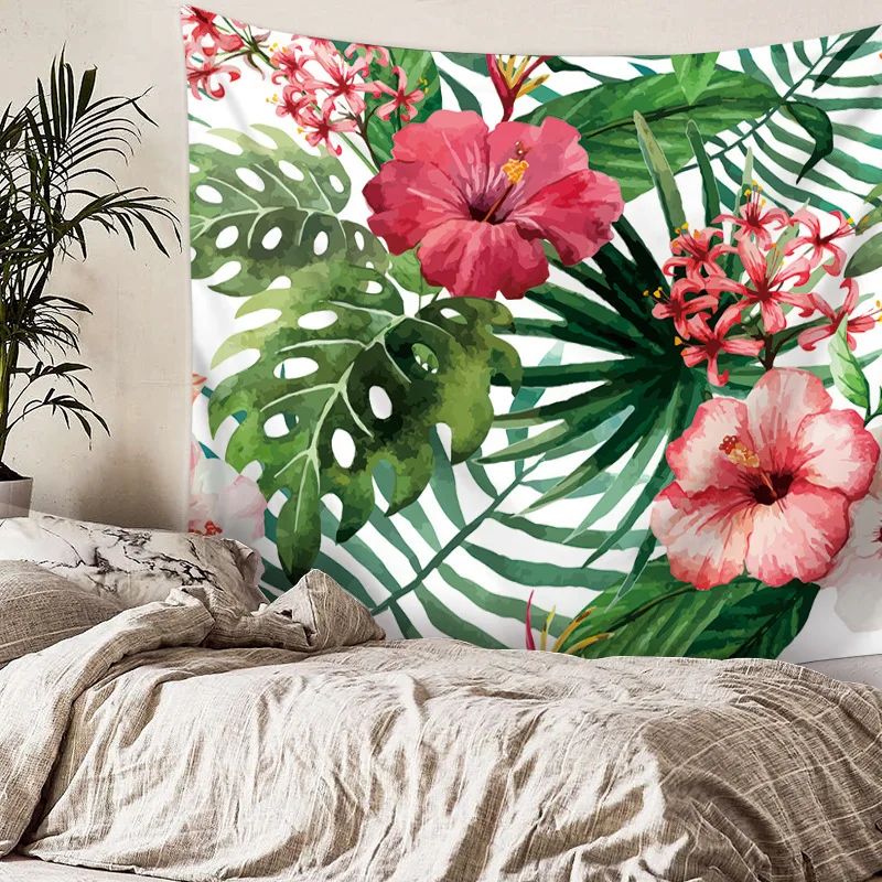 Тропические листья настенный гобелен Бохо Декор стены Ткань Гобелен Полиэстер