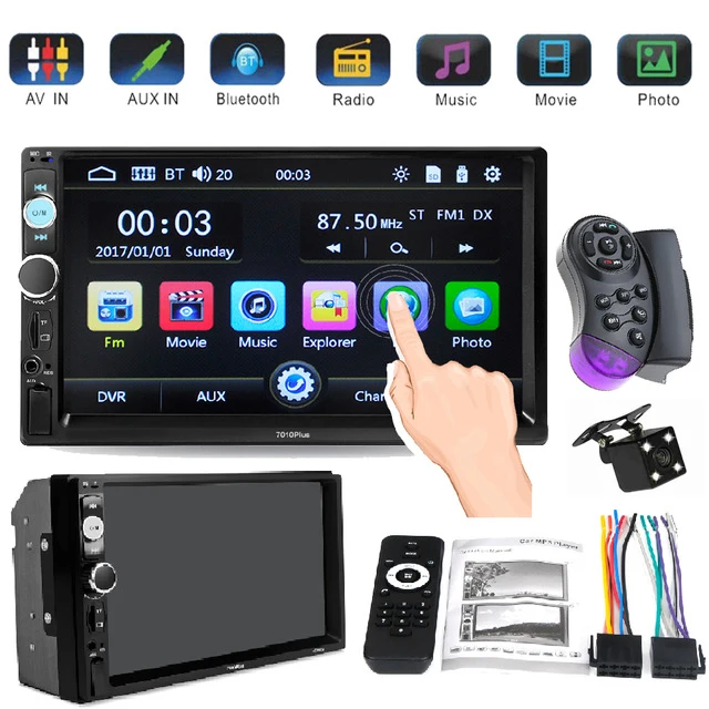 Автомагнитола 7010B Plus 7 &quot 2 din сенсорный экран bluetooth usb mp5 multimidio player Mirror Link камера