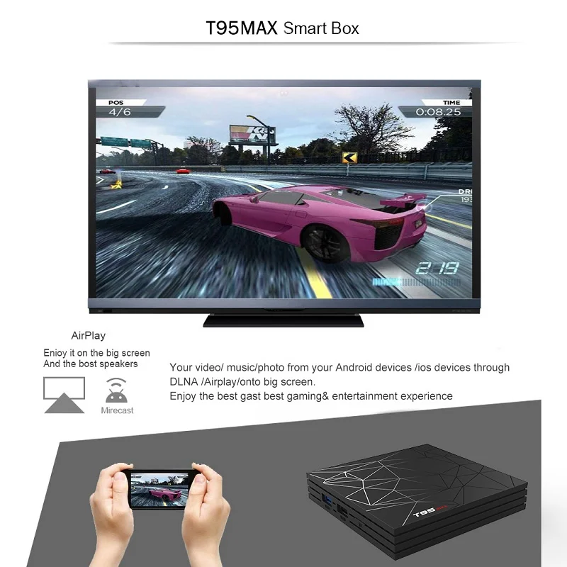 T95max Android ТВ Box 8 1 4 ГБ 32 64 Smart Allwinner H6 ядра 6 K HDR 2 ГГц Wi-Fi проигрыватель google Youtube Media Player |