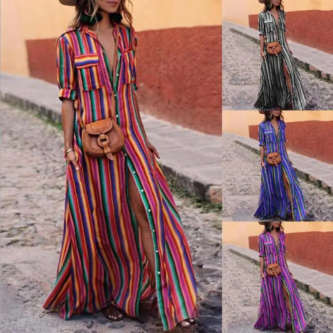 Элегантное женское длинное платье макси в стиле бохо модное вечернее летнее