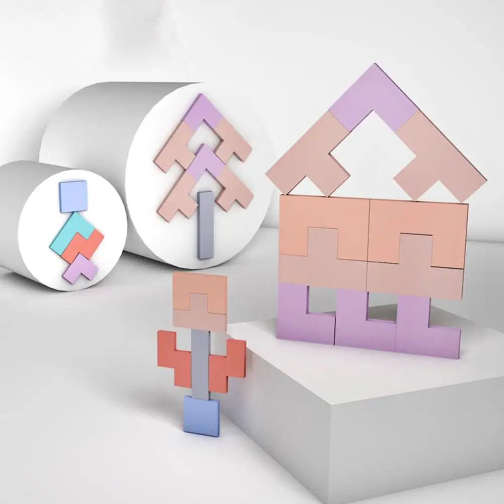 Деревянная головоломка Tangram + Tetris красочная интеллектуальная доска | Игрушки и