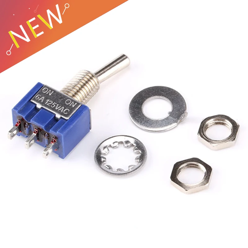 2 шт. AC ON 3 Pin положения DPDT мини запирающий переключатель 125V 6A|Выключатели| |