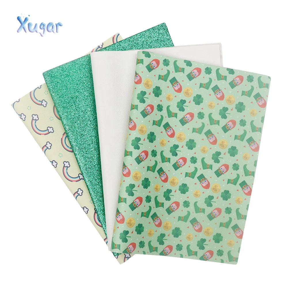 

Xugar 4pcs/set 22cm*30cm Synthetic Leather Fabric Sheets For Handmade Patchwork Festival Home Textile Decoration Accessories