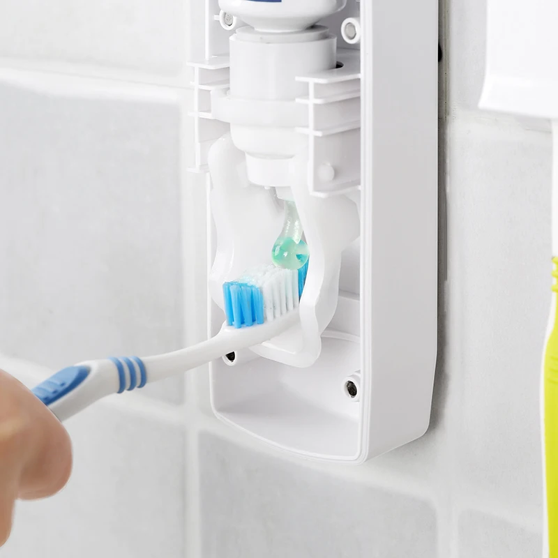Olet 1 Set Creative Automatic Toothpaste Dispenser With Toothbrush Holder Bathroom Water Resistant Sticky Squeezer | Дом и сад