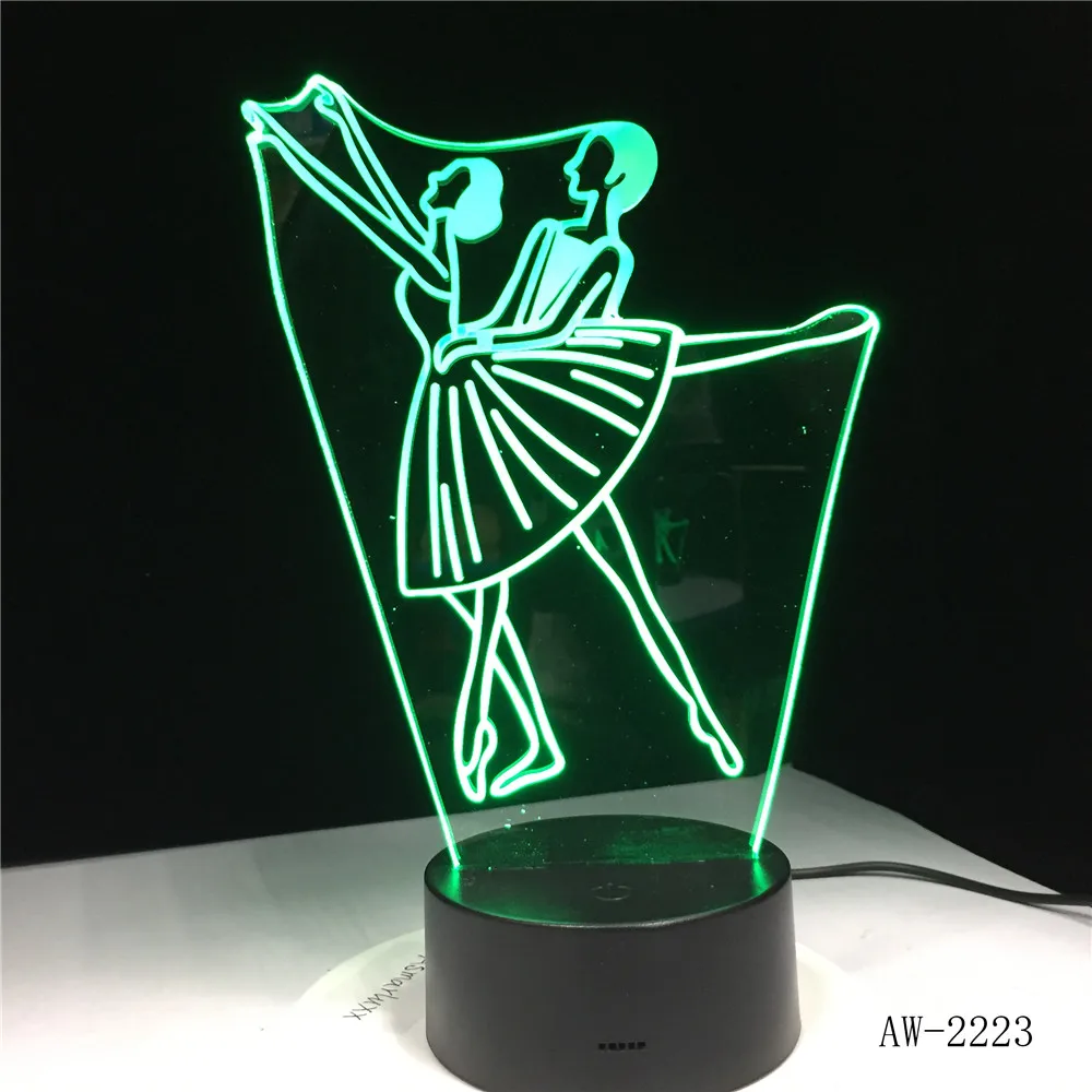 3D иллюзионная лампа светодиодсветодиодный USB-лампа ночники 7 цветов мигающая