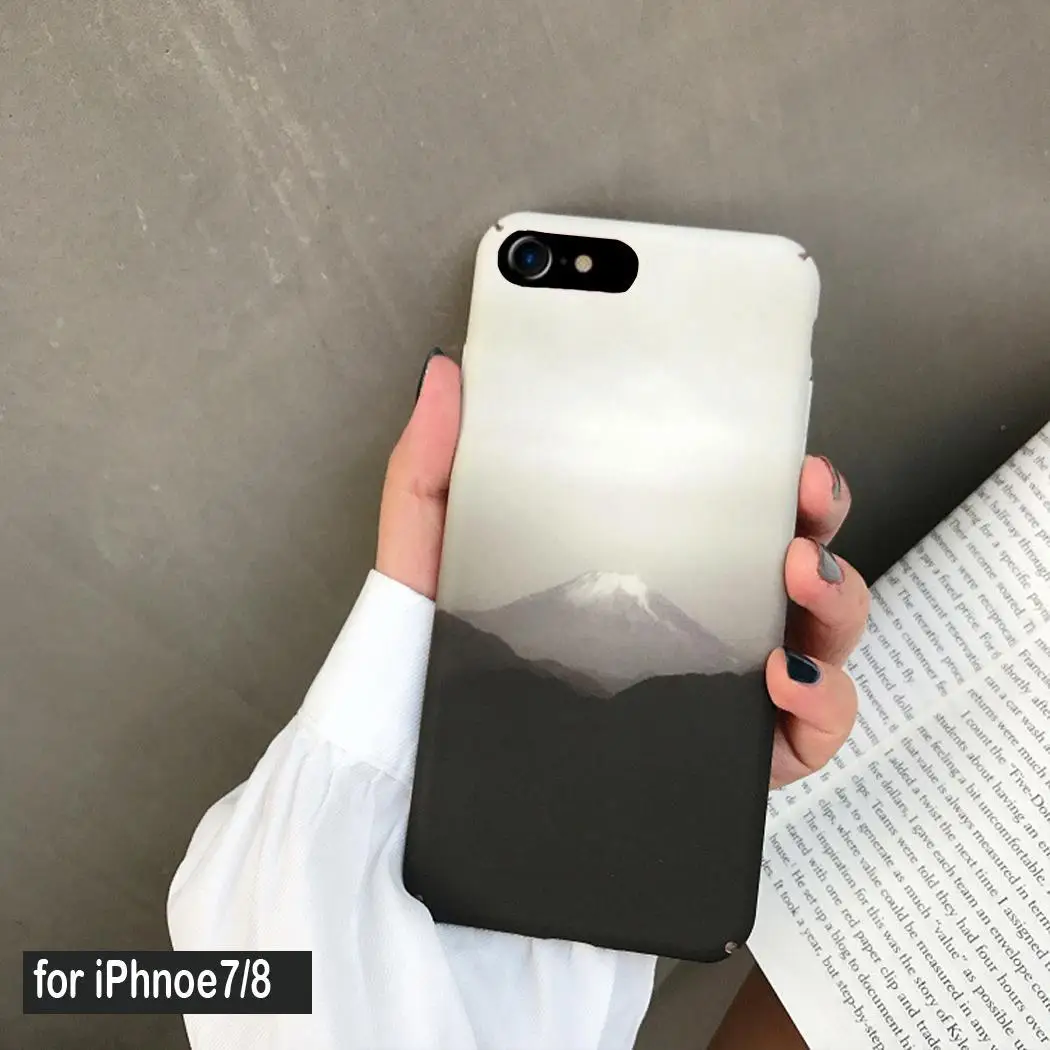 Модный пейзаж полный Чехол для мобильного телефона черный белый чехол