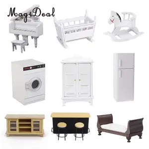 Деревянный миниатюрный кукольный домик в масштабе 112, мини-пианино, стулья, Современное украшение мебели для кукол, аксессуары для гостиной