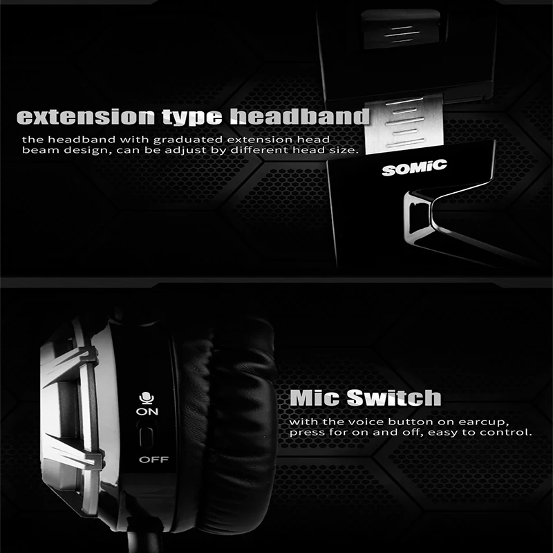 SOMIC G926 USB игровая гарнитура с микрофоном светодиодный свет для ПК игры