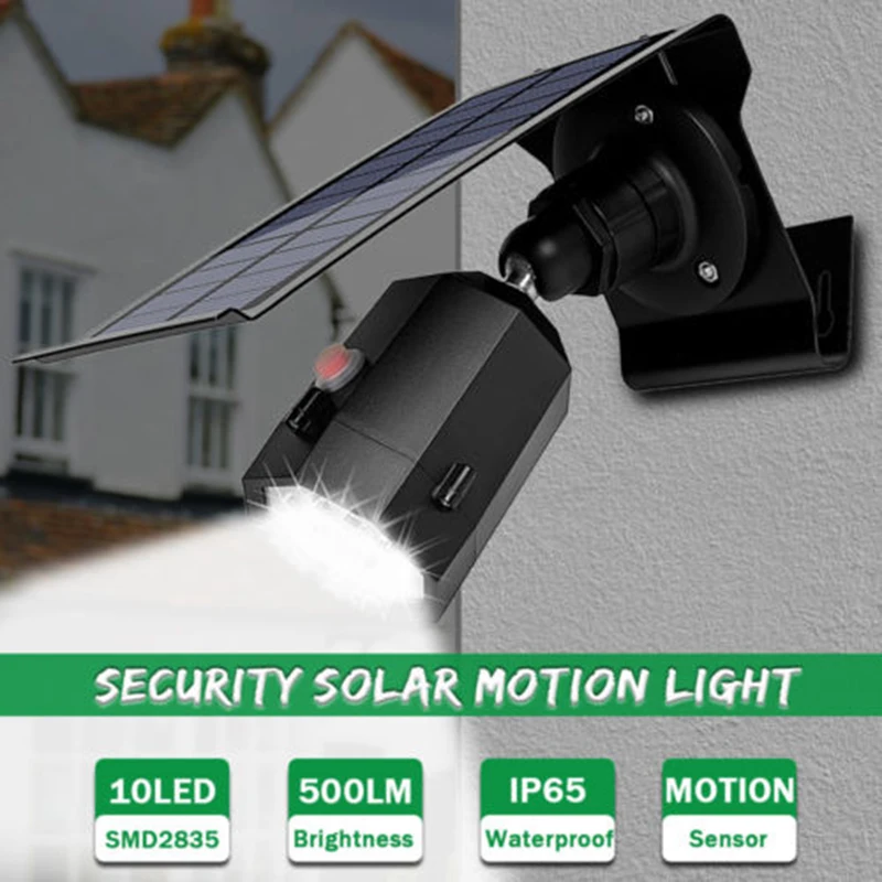 500LM 10 LED Solar Power PIR Motion Sensor Wall Light Outdoor Garden Flood Lamp | Лампы и освещение