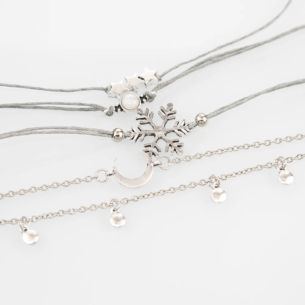 2019 Модные женские красивые браслеты в форме Луны 5 шт./компл. ювелирные изделия из