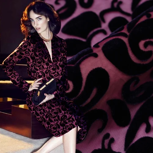 Шелковая ткань с узором пейсли тухлая хлопчатобумажная шелковая бархатная