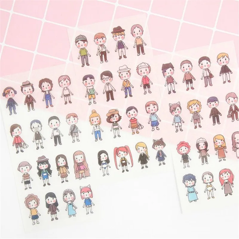 6 шт. Мультяшные акварельные клейкие стикеры Необычные фотоальбом сделай сам