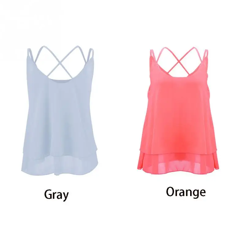 2019 летние женские без рукавов свободные шифоновые футболки майка для девушек