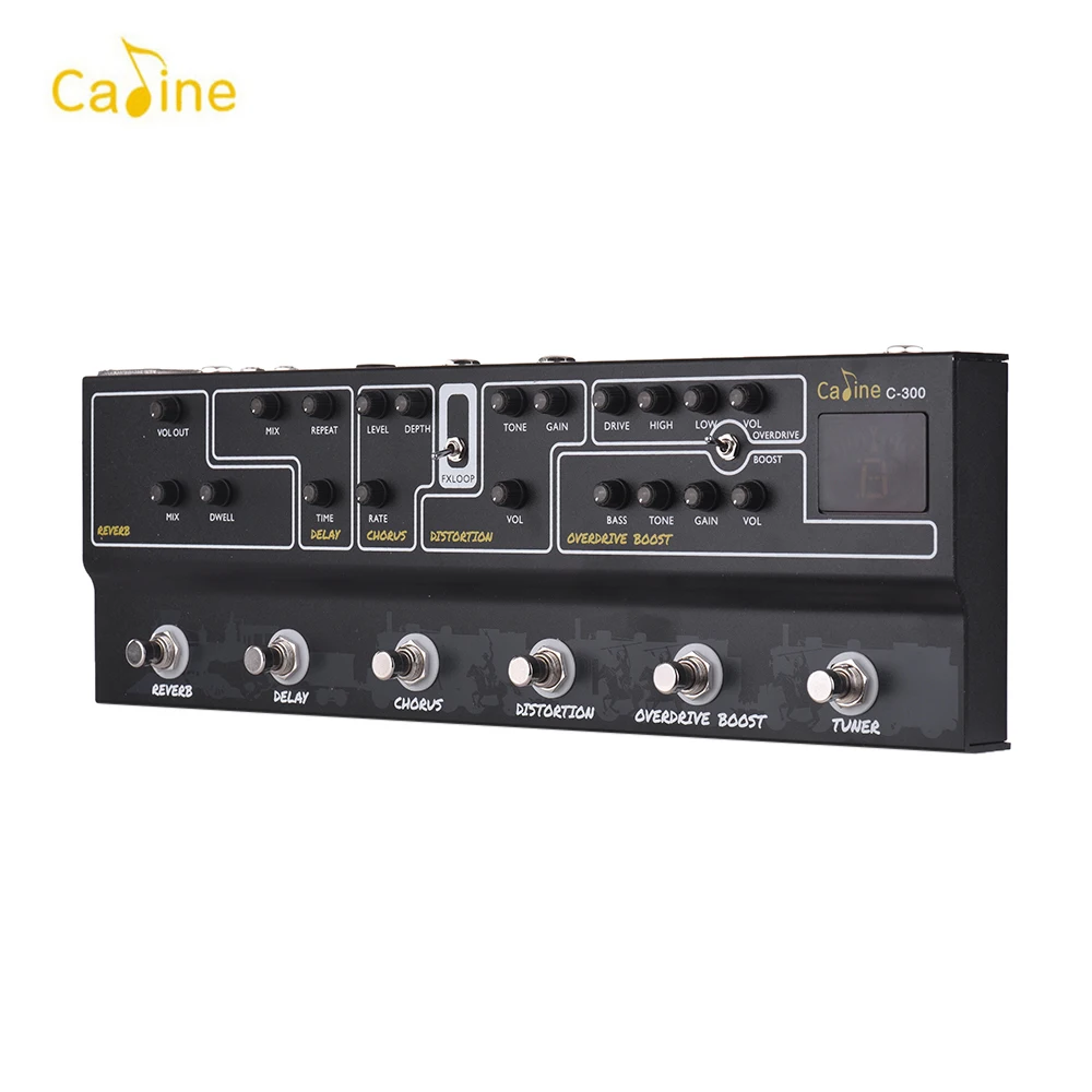 Caline C300 гитарной педали все в одном Мульти для создания спецэффектов реверберации