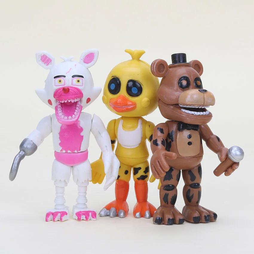6 pz/набор 10 см Cinque Notti A Freddy Sorella di Posizione FNAF Chica Funtime Foxy Ballora Oro экшен-фигурка из ПВХ