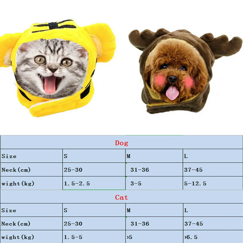 Мягкий защитный костюм для собак и кошек тигровый колпак с рогами лося бархатные