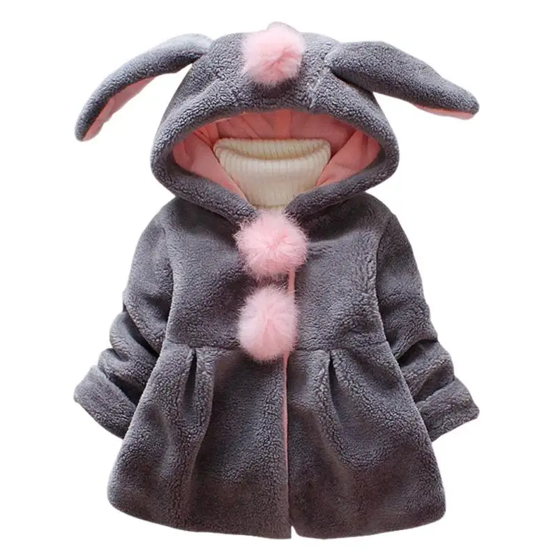 Зимняя имитация берберского флиса детские топы куртка с капюшоном однотонное