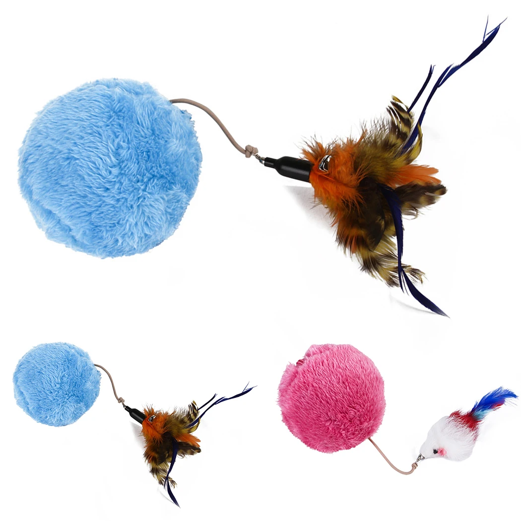 Новинка 2019 волшебный роликовый шарик мышки с перьями игрушка для домашних