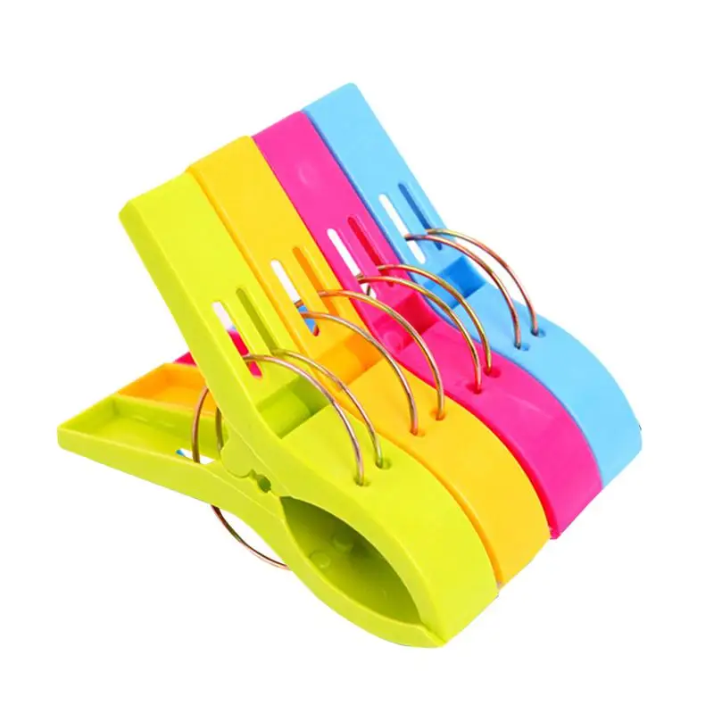 8-Piece Beach Towel Clips Plastic Bright Color Sturdy Cloth for Socks Stockings Clothes Scarf (Random Color) | Дом и сад
